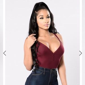 Henley BodySuit Burgundy